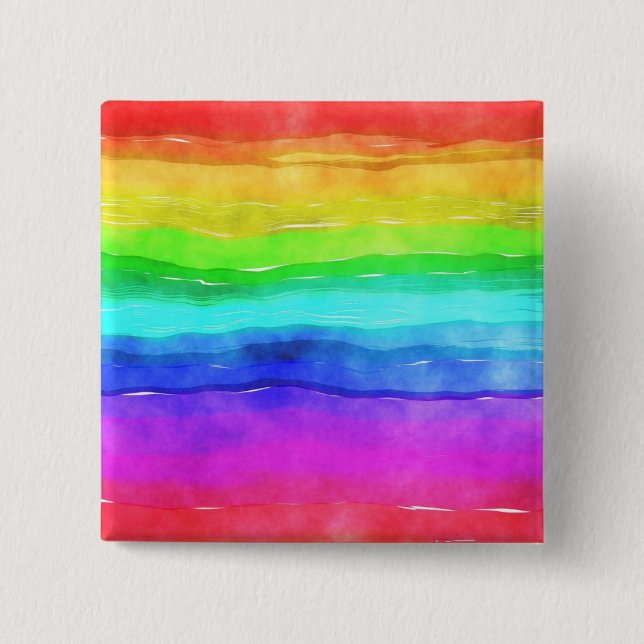Painted Rainbow 15 Cm Square Badge (Front)