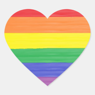 Painted Rainbow Flag Heart Sticker