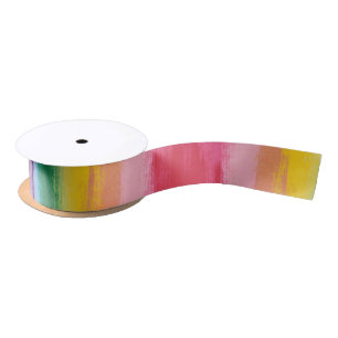 Painted Rainbow Ribbon Satin Ribbon