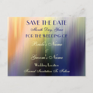 Painted Rainbow Save the Date Wedding Postcard