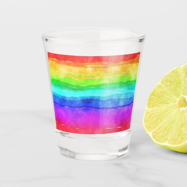 Painted Rainbow Shot Glass (Front)