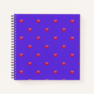 Painted Red Hearts on Purple Valentine's Day Gift Notebook