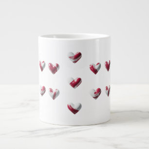 Painted Red Hearts Specialty Jumbo Mug