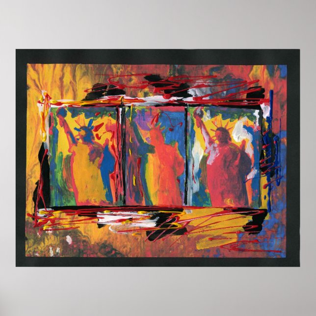 Painted red orange yellow blue Liberties Poster (Front)