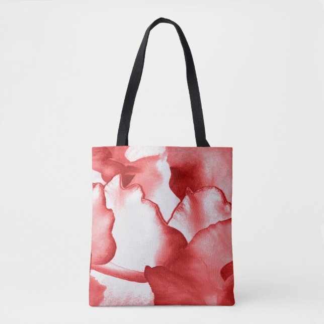 Painted Red Petals Tote Bag (Front)
