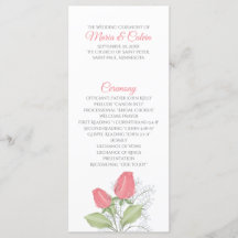 Painted Red Rose Program Rack Card