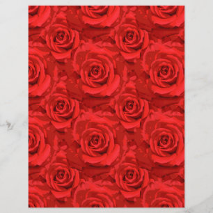 Painted Red Roses Arts & Craft Scrapbook Paper