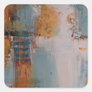 painted reflections square sticker