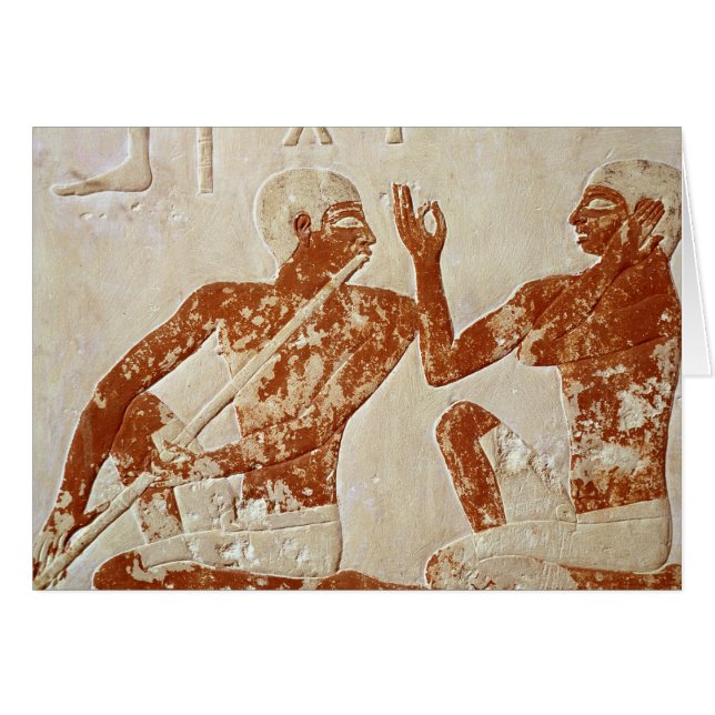 Painted relief depicting a flute player (Front Horizontal)