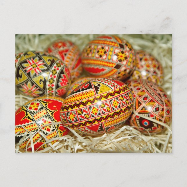 Painted Romanian Easter Eggs Holiday Postcard (Front)