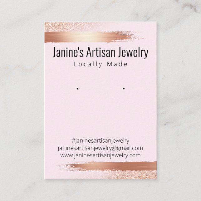 Painted Rose Gold Artisan Jewellery Display Card (Front)