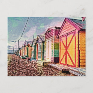 Painted Sea Baths Postcard