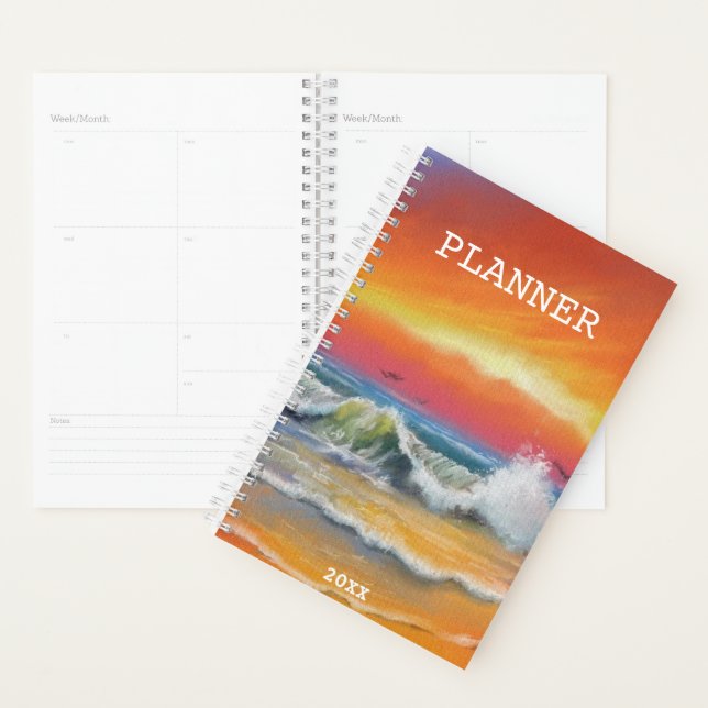 Painted Sea Sunset Planner Personalised Year (Display)