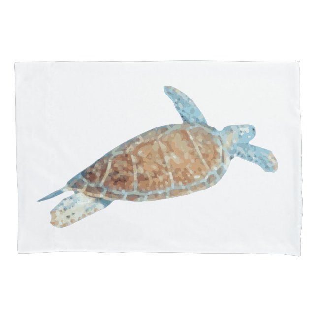 Painted Sea Turtle Art Pillowcase (Front)
