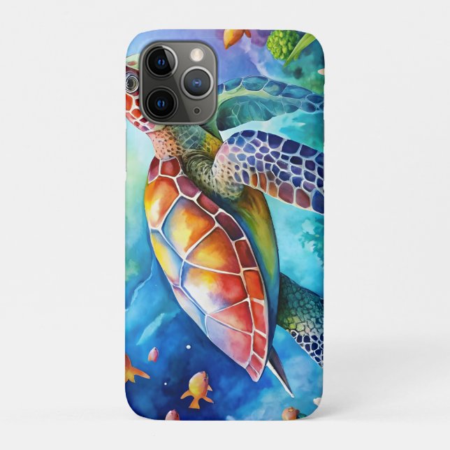 Painted Sea Turtle  Case-Mate iPhone Case (Back)