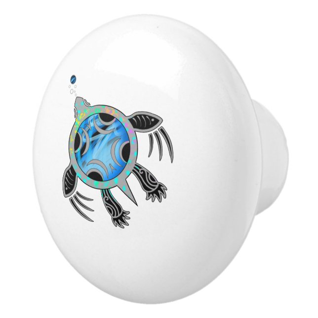 Painted Sea Turtle Ceramic Knob (Right)