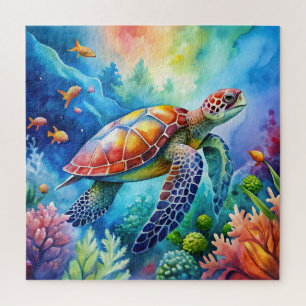 Painted Sea Turtle Jigsaw Puzzle