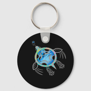 Painted Sea Turtle Key Ring