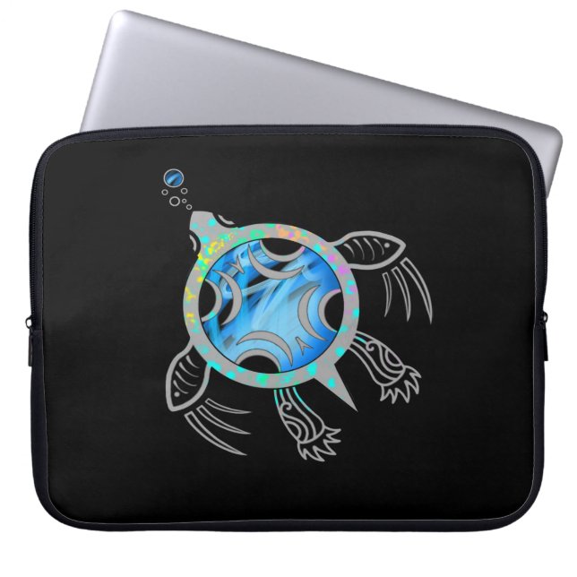 Painted Sea Turtle Laptop Sleeve (Front)
