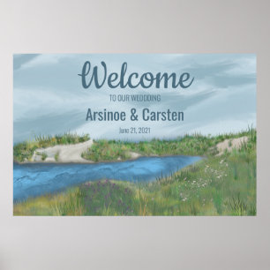 Painted Seaside Wedding Poster