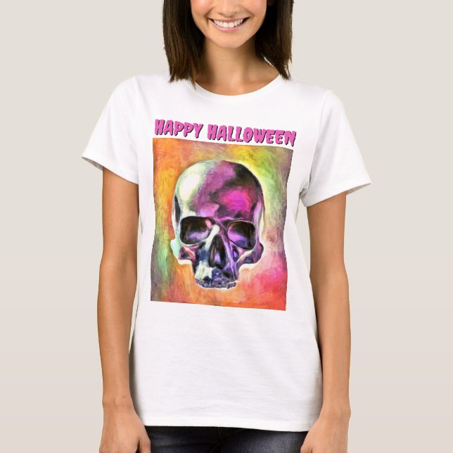 Painted skull. Customised T-Shirt (Front)