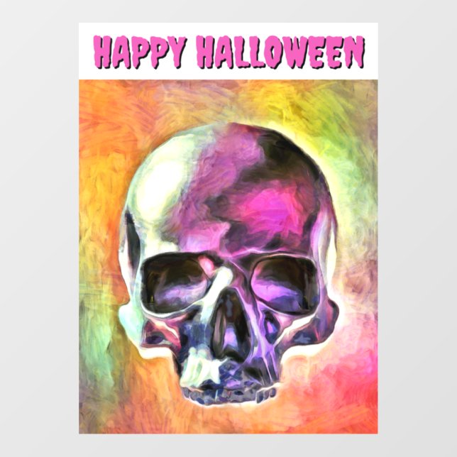 Painted skull. Customised Window Cling (Sheet)