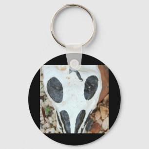 painted skull key ring