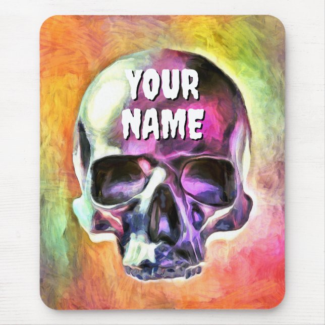 Painted skull. Personalised Mouse Mat (Front)