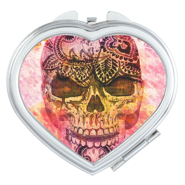 Painted Skull Vanity Mirror Zazzle   Painted Skull Vanity Mirror R4f0fd66f47ff45a587771d8e567d4f3f Z2h2i 630 