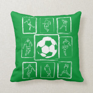 Painted soccer skills motivational cushion