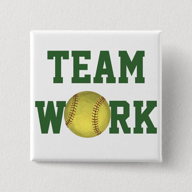 Painted Softball Art 15 Cm Square Badge (Front)