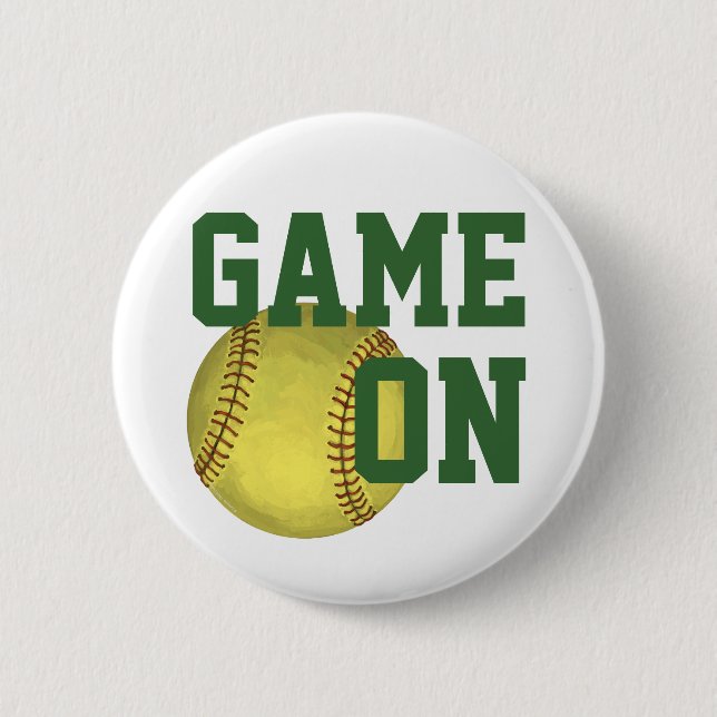 Painted Softball Art 6 Cm Round Badge (Front)