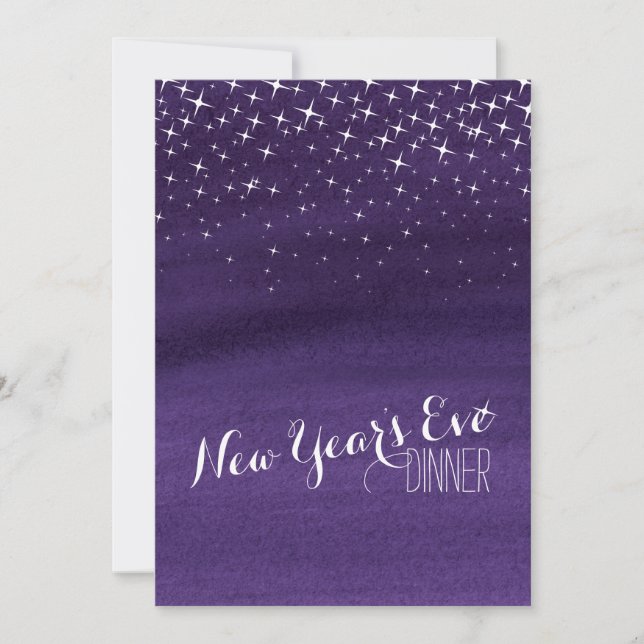 Painted star New Years Eve dinner invite (Front)