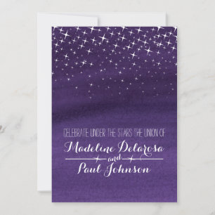 Painted star night sky starry wedding invitation