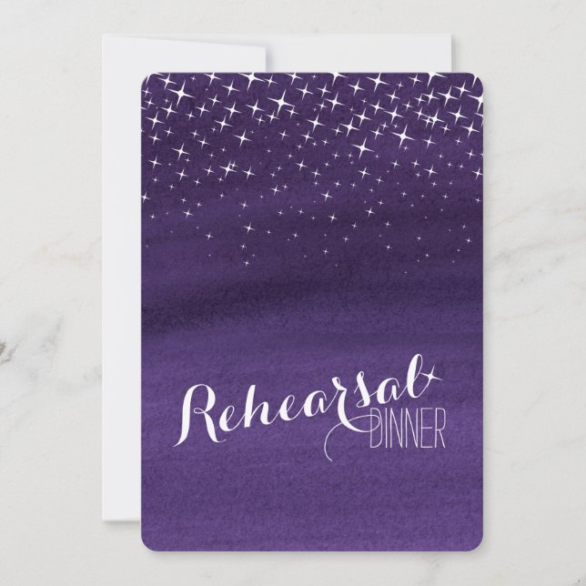 Painted star wedding rehearsal dinner invite (Front)