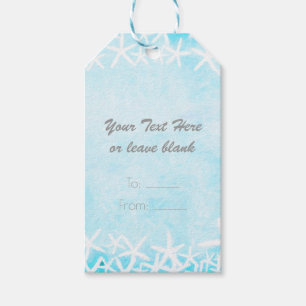 Painted Starfish Aqua Blue Party Custom Favour Gift Tags