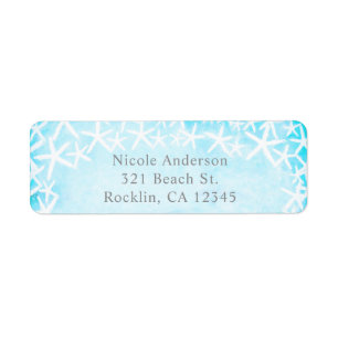 Painted Starfish Aqua Blue Party Custom Invitation