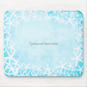 Painted Starfish Aqua Blue Tropical Beach Custom Mouse Mat