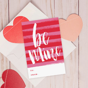 Painted stripe classroom valentine day card