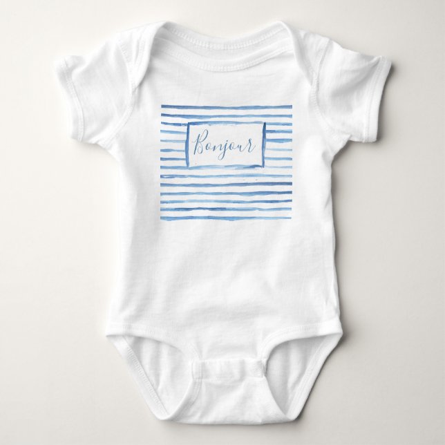 Painted Stripes Customisable Onsie Baby Bodysuit (Front)