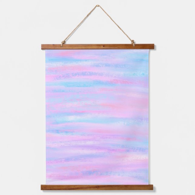 Painted Stripes Turquoise Pink Purple Hanging Tapestry (Front)
