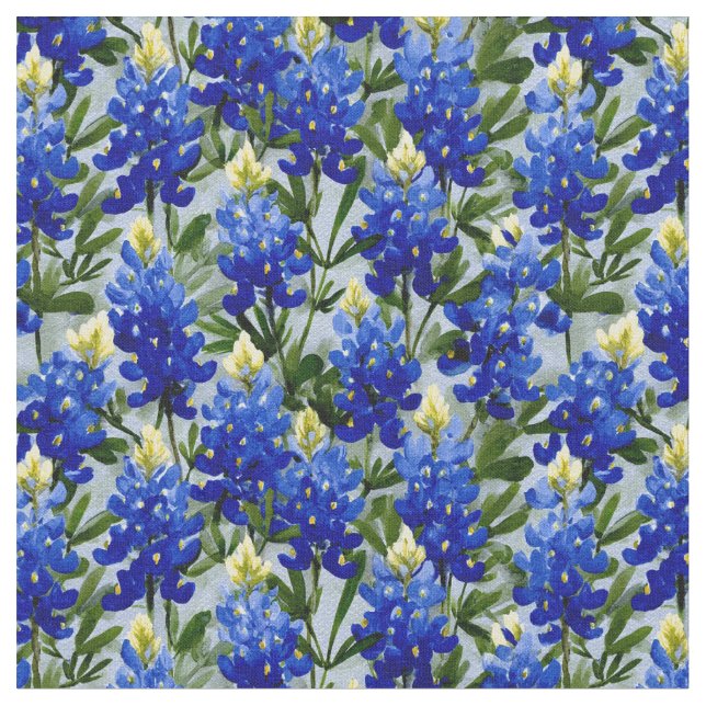 Painted Style Bluebonnet fabric (Close Up)