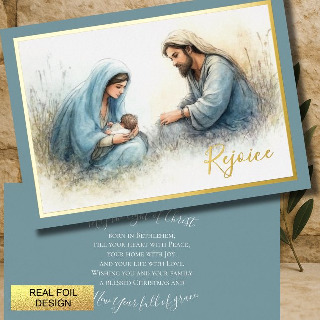 Painted Style Nativity Scene Holiday Card (Creator Uploaded)