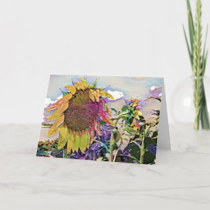 Painted Summer Sunflowers Art Card