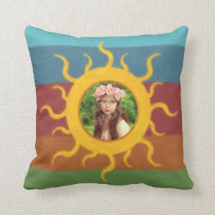 Painted Sun Photo Template Cushion