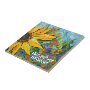 Painted Sunflower  Tile