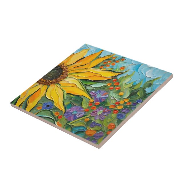 Painted Sunflower  Tile (Side)