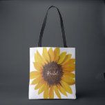 Painted Sunflower Your Name Tote Bag<br><div class="desc">This tote bag design features a pretty painted sunflower with space for your name or personal message. Click the customise button for more flexibility in adding or modifying text styles! Variations of this design as well as coordinating products are available in our shop, zazzle.com/doodlelulu*. Contact us if you need this...</div>