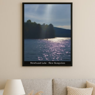 Painted Sunset: Kayaking at Newfound Lake Poster