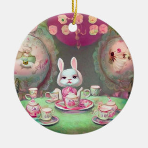 Painted Tea Party Ceramic Tree Decoration